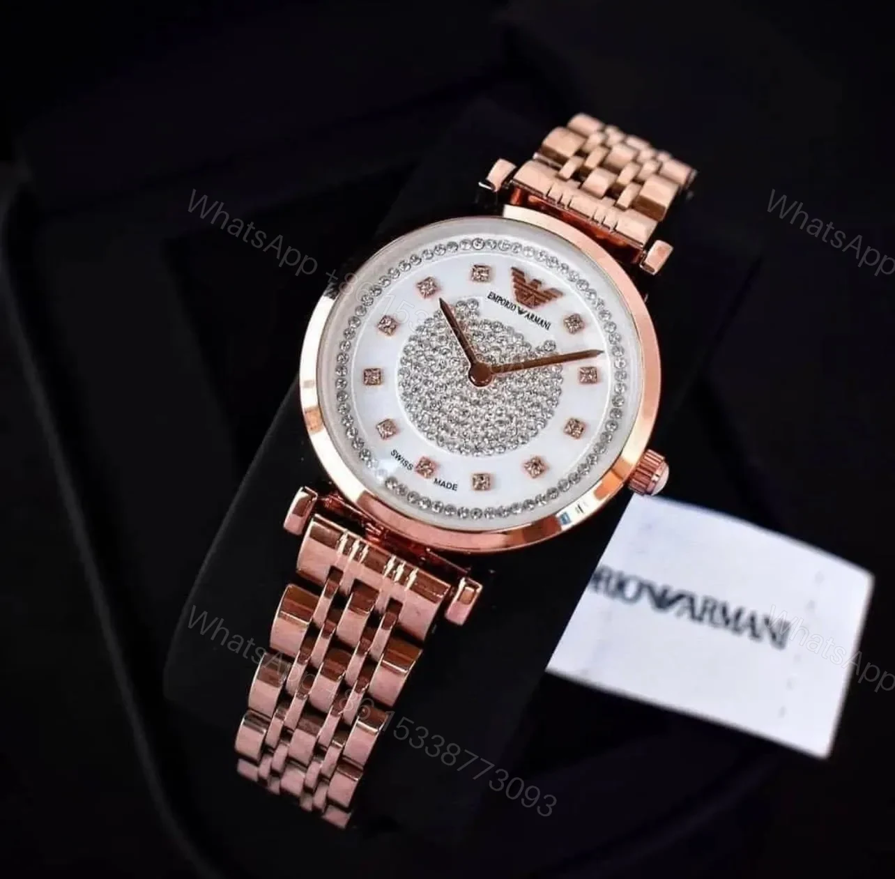 Emporio Armani New Rose Gold Diamond Dial — view 1