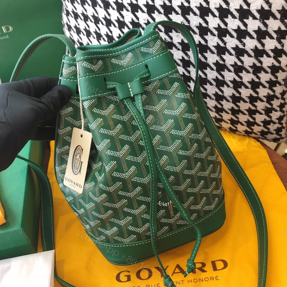 View 3 of 高仿Goyard*PEFLOT4抽繩水桶包綠色免檢版