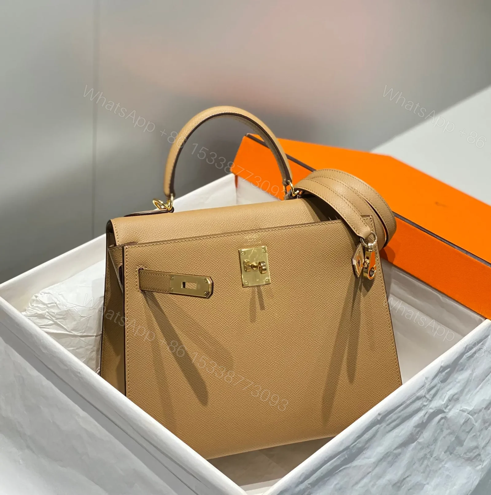 View 4 of HN 28CM IN CHAI EPSOM GOLD HARDWARE