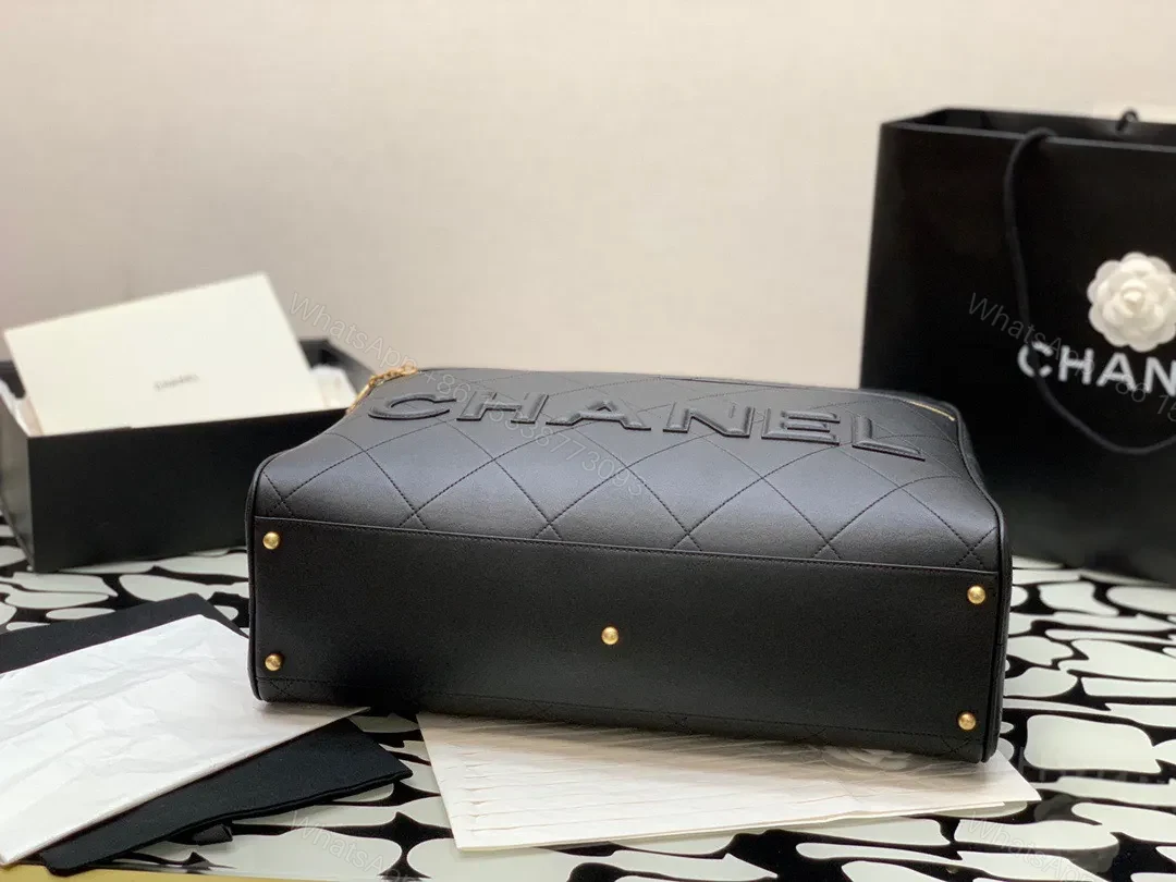 View 3 of Chanel Shopping Bag Like Auth Handbags Woman’s Braille Pattern 30x45x15cm