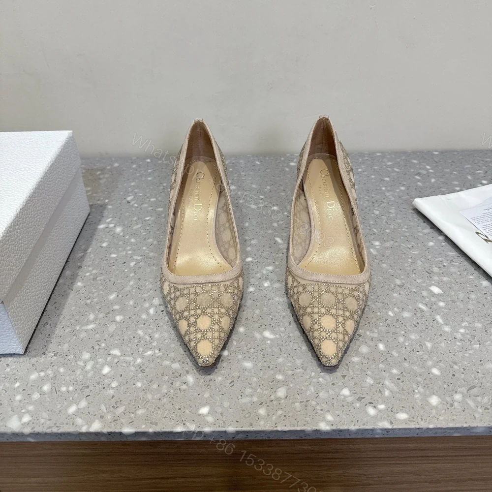 View 3 of 高仿Dior*Capture系列KDH305尖頭燙鑽高踭鞋6.5CM膚色免檢版