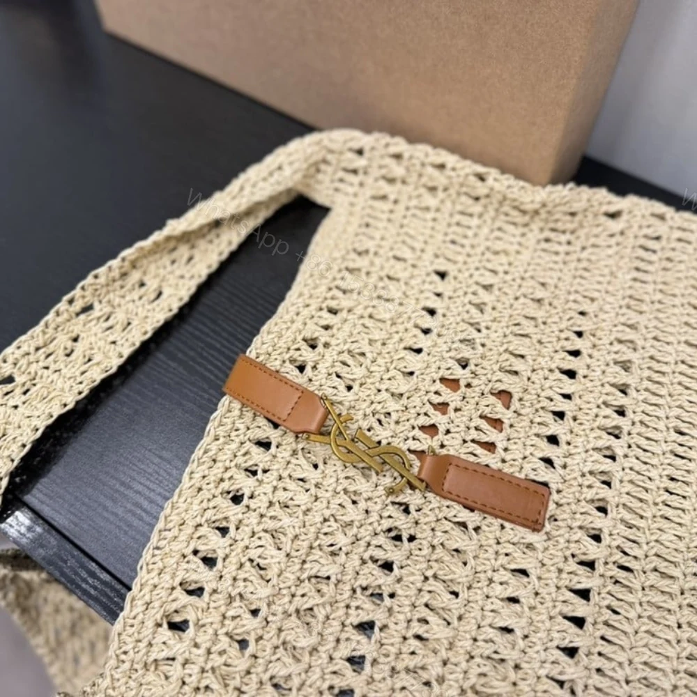 View 5 of Saint Laurent Le 5 À 7 In Raffia Crochet Beige 32Cm 690941GAAAR2080