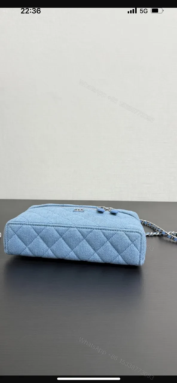 View 4 of Blue Quilted Leather Crossbody: Structured Everyday Luxury