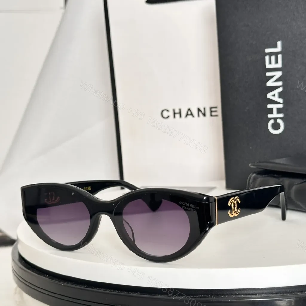 View 9 of Blue Acetate Round-Frame Sunglasses, Gold Accents, Polarized Lens