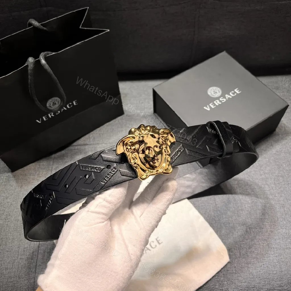 View 3 of Gold Crest Belt: Matte Black Luxury, Bold Modern Style
