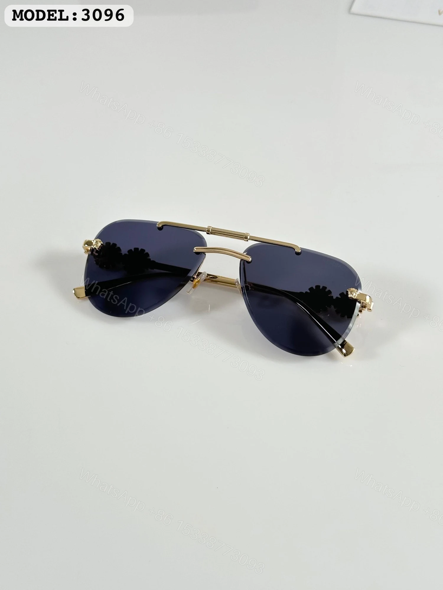 View 4 of FIRST COPY VERSACE 3096 GOLD BLACK SUNGLASSES
