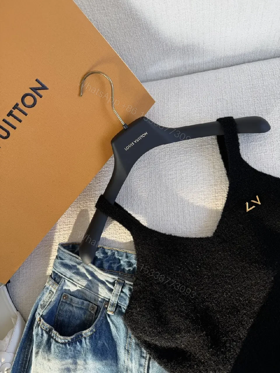 View 2 of Lux Knit Crop Top with Crest – Modern Luxe, All‐Day Comfort