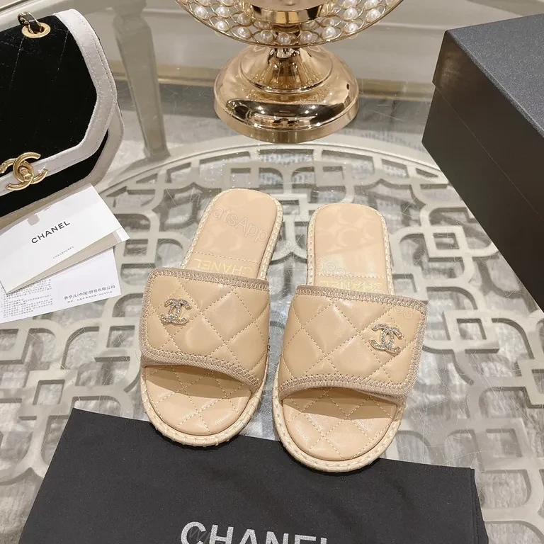 View 5 of Quilted Slides with Chanel Motif â€“ Luxury Everyday Comfort