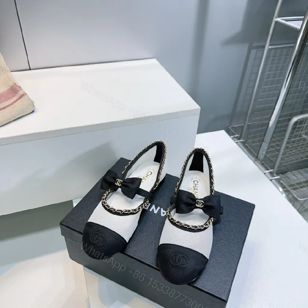 View 4 of Two-tone Luxe Slingback Flats: All-Day Comfort, Bow Accent