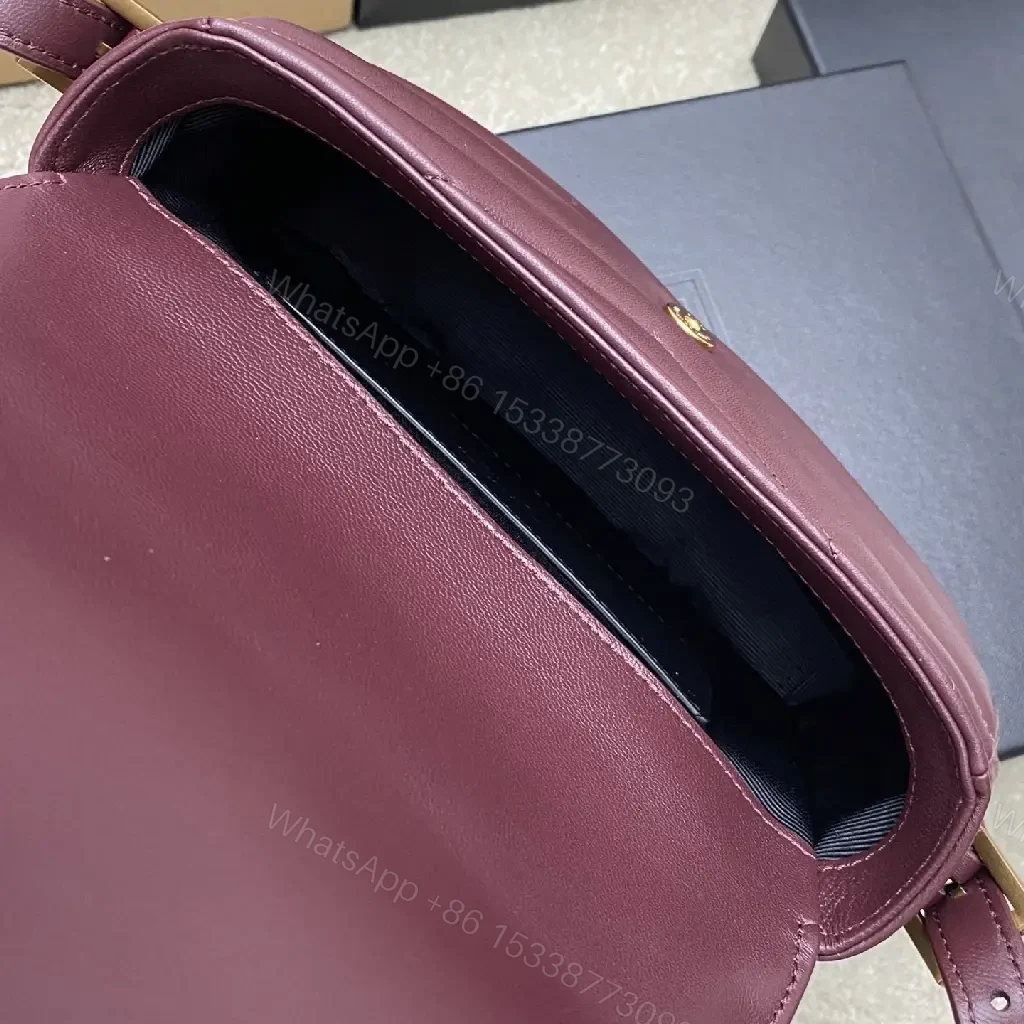 View 5 of Burgundy Quilted Leather Crossbody Bag – Structured Luxury