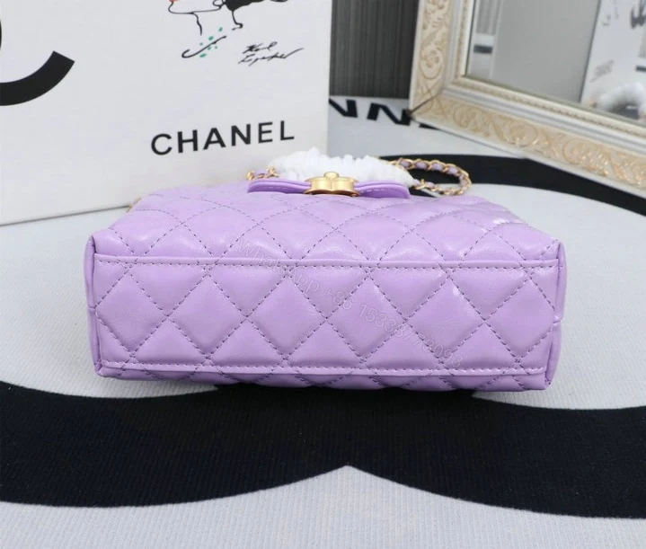 View 3 of Chanel Mini Kelly Shopping Tote Bag VJ6TR89 – Purple