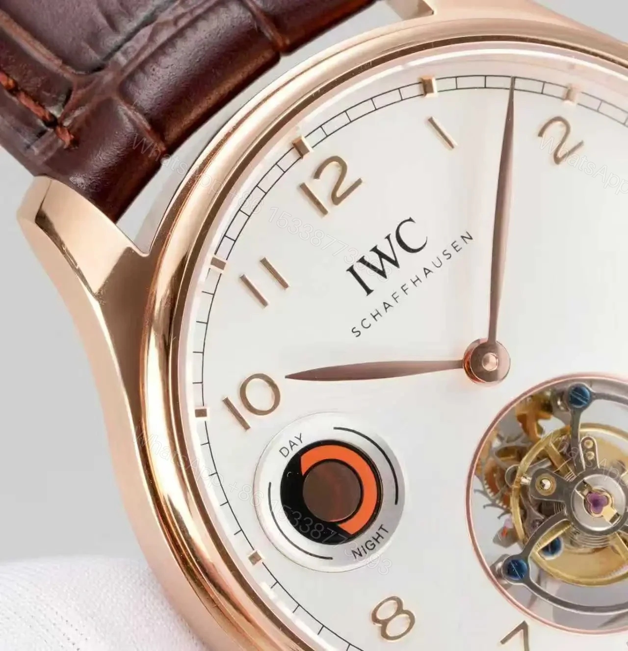 View 5 of IWC Tourbillon Watch White Dial Rose Gold Leather Strap Ultimate 42MM IWC-TOUR-WHT-RG42-V2
