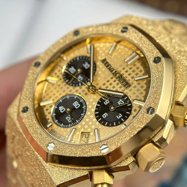 View 5 of Audemars Piguet Royal Oak Chronograph Frosted Gold 26240 Super Clone Yellow Dial