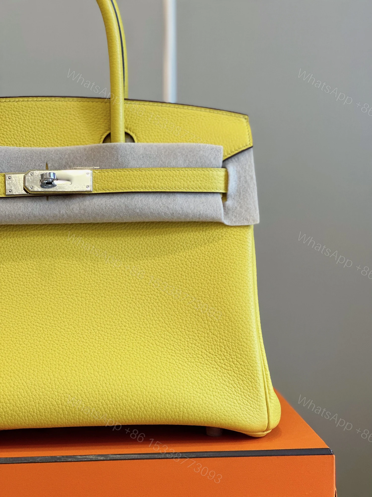 View 6 of Hermes Birkin 30 Amber Yellow Palladium Hardware
