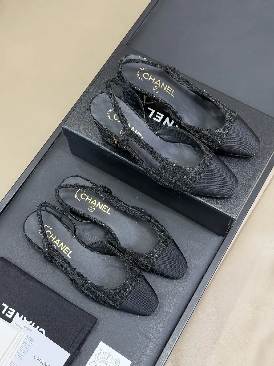 View 4 of Tweed Texture Slingback Pumps: All-Day Glamour, Pointed Toe
