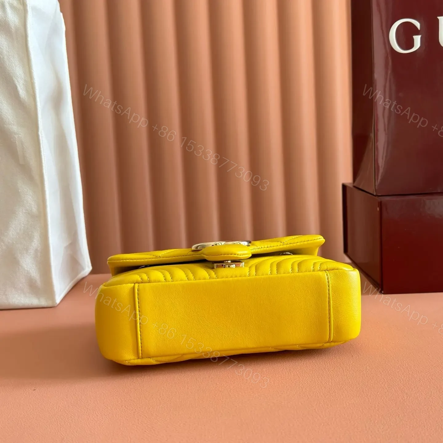View 2 of GUCCI GG MARMONT BAG 22 IN YELLOW LAMBSKIN