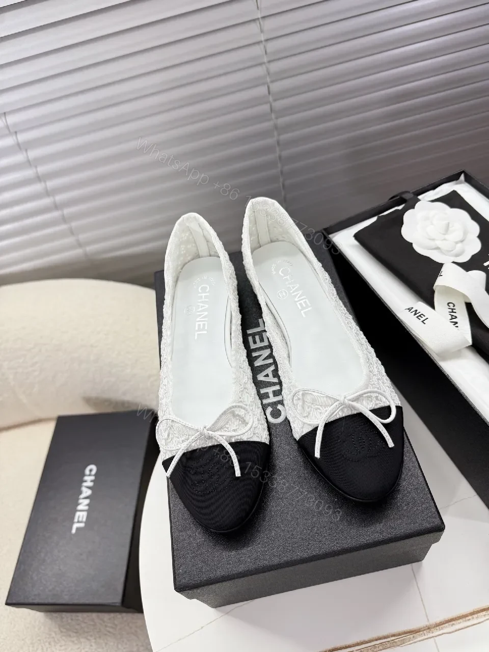 View 9 of Lace-Textured Black Cap Toe Flats, Subtle Luxury, Flat Shoes