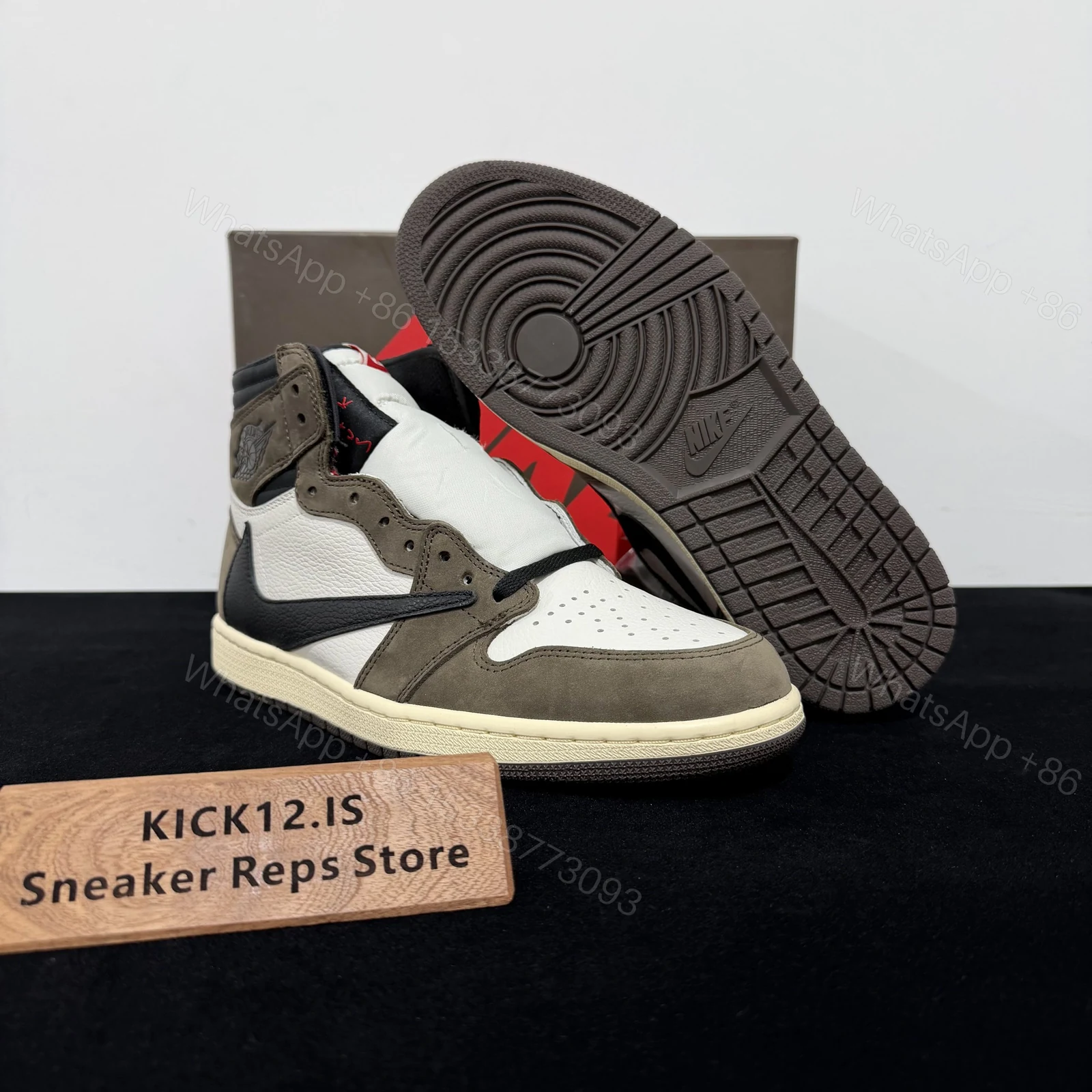 View 3 of Travis Scott × Air Jordan 1 High OG ‘Mocha’ Reps