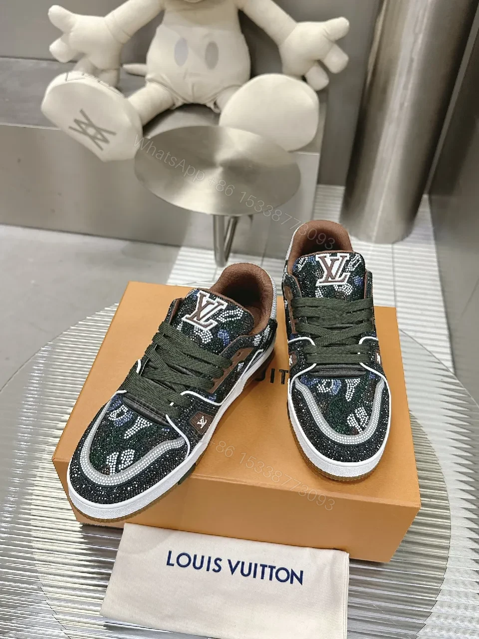 View 2 of Patterned Luxe Multicolor Glitter Sneaker – Luxe-Style High-Top