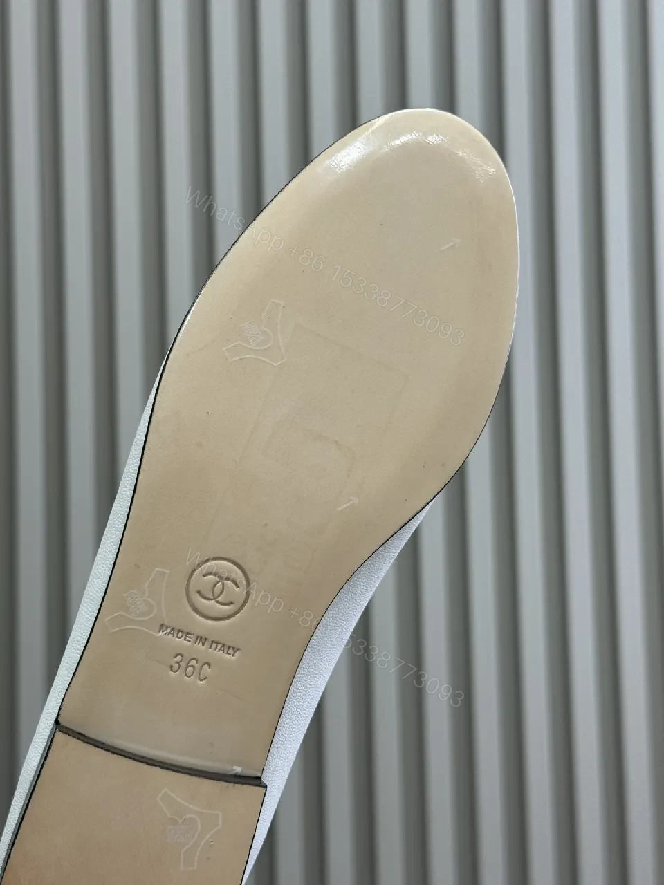 View 3 of White & Black Ballet Flats | Gold-Emblem Flat Shoes, Minimalist Luxe