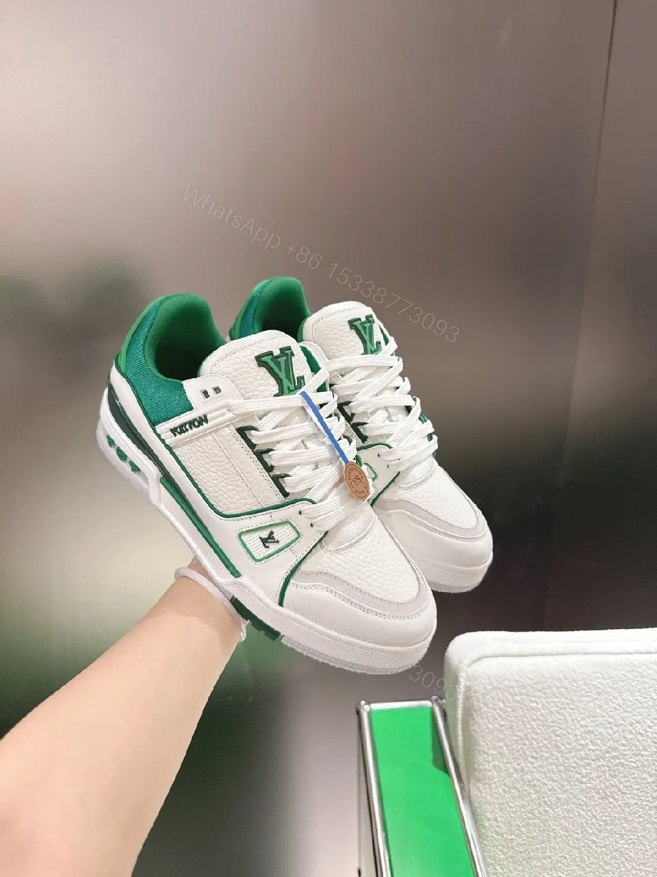 View 6 of White Textured Sneaker + Leather + Luxury Streetwear + All-Day Comfort + Trainer