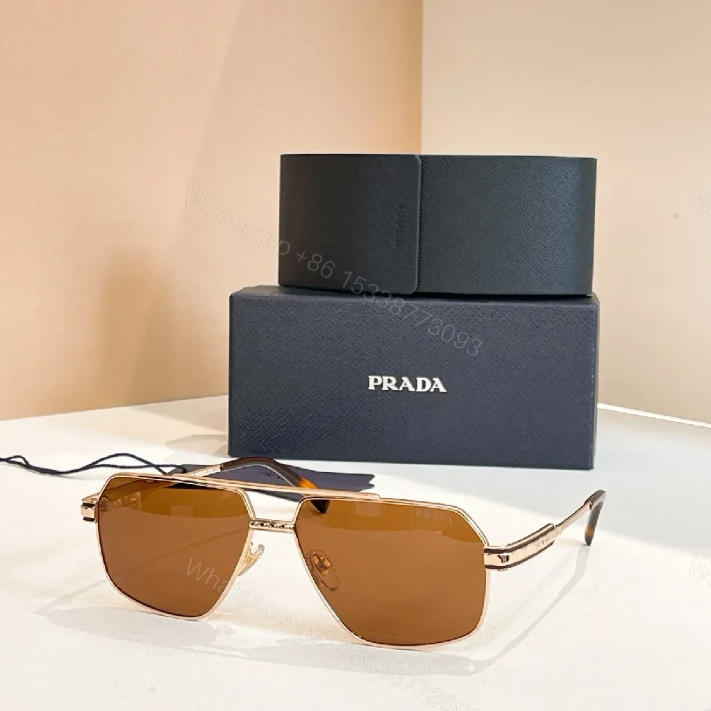 View 9 of Warm Brown Gradient Metal Sunglasses, Minimalist Luxe, UV400