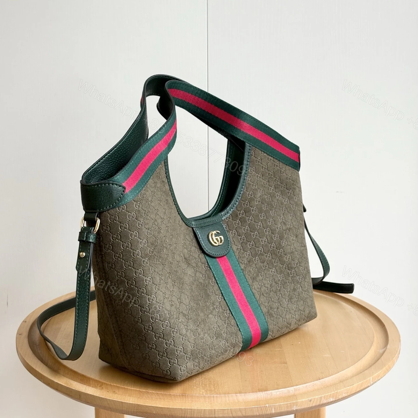 View 3 of Gucci Giglio Small Tote Bag Dark Green 25Cm
