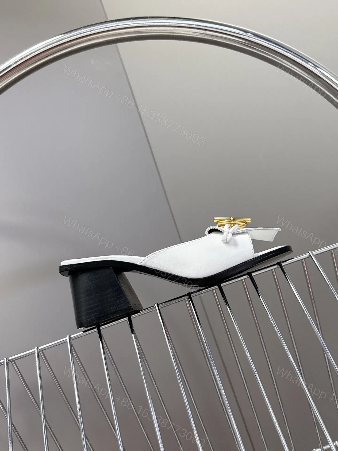 View 6 of Hermes Women White Leather Heels