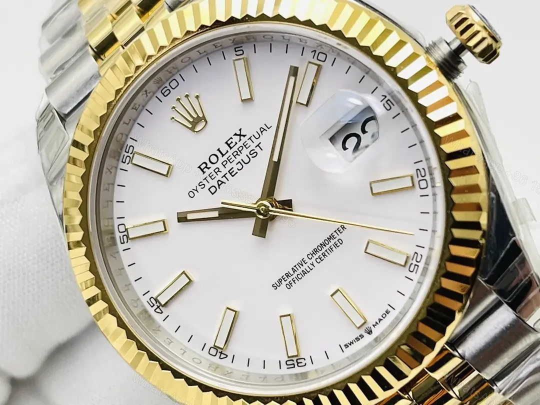 View 4 of Fake Rolex Datejust White Stick Best Jubilee Bracelet 41MM 126333-0016