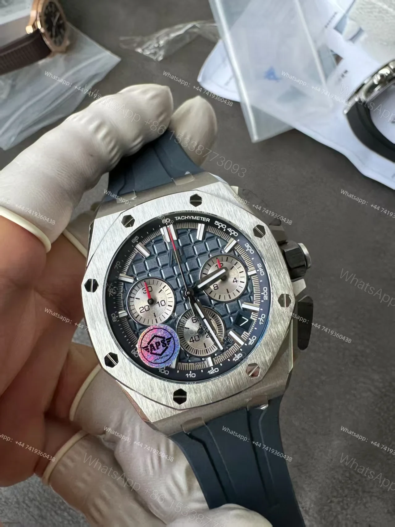 View 7 of Audemars Piguet Super Clone Royal Oak Offshore Blue Dial 26420 Chronograph 43mm
