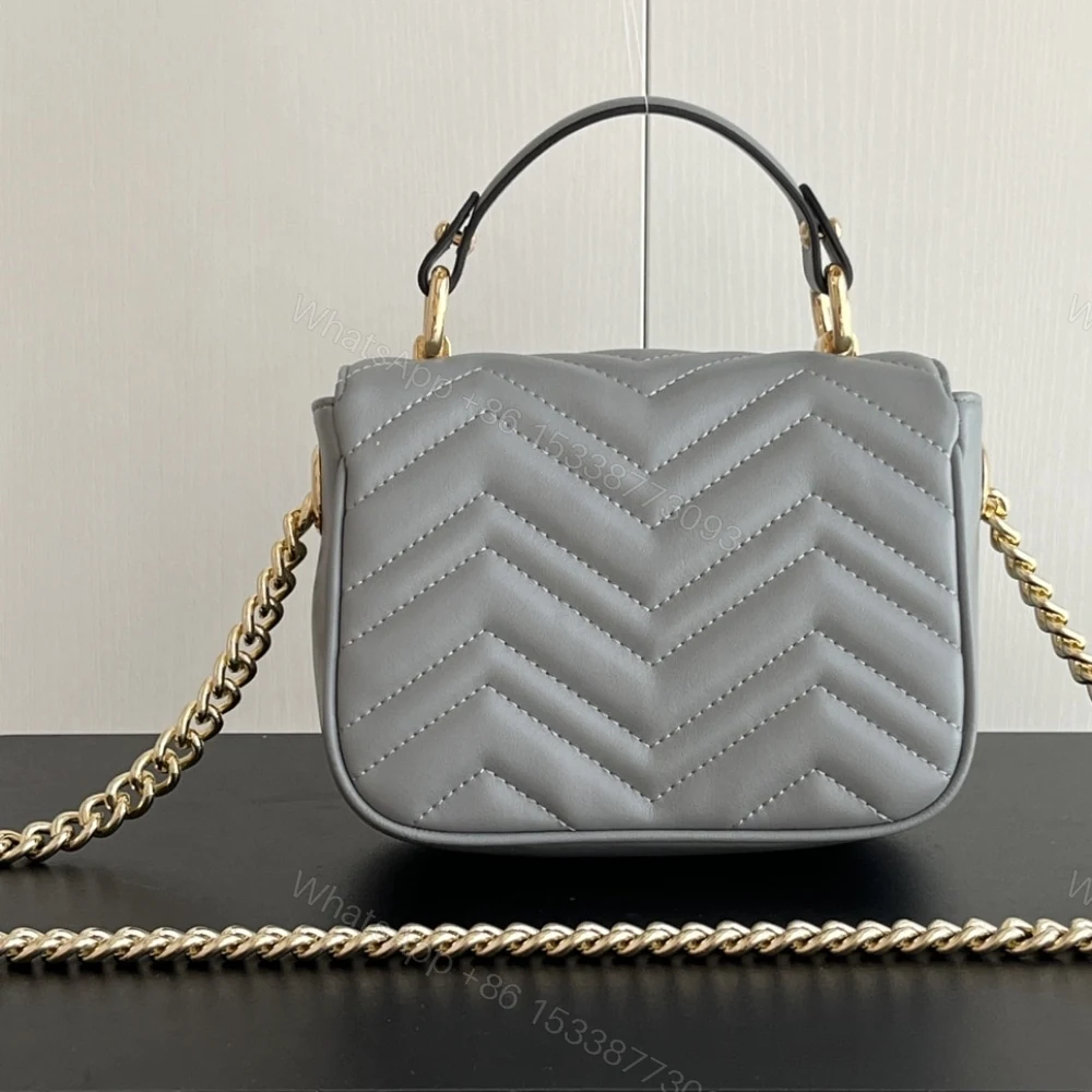 View 5 of Gucci GG Marmont Mini Shoulder Bag Grey 17Cm