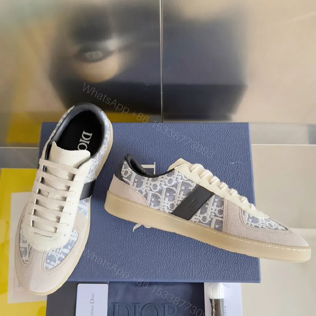 Chic Beige Suede-Trim Designer-Inspired Sneakers — view 1