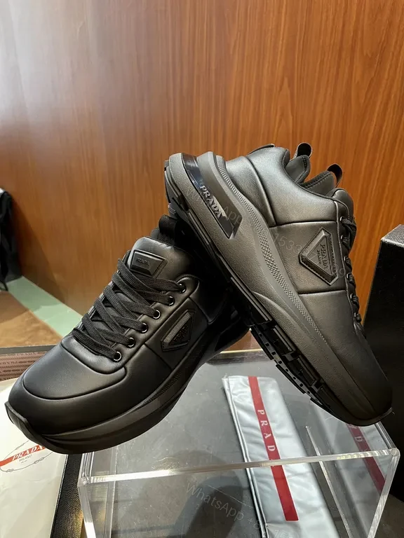 View 8 of Prada Black Leather Platform Sneaker â€“ All-Day Comfort