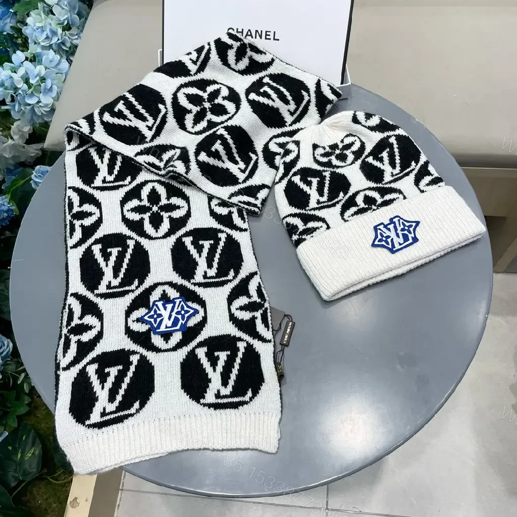 View 10 of Bold Monogram Knit Set: High-Contrast Luxe Comfort