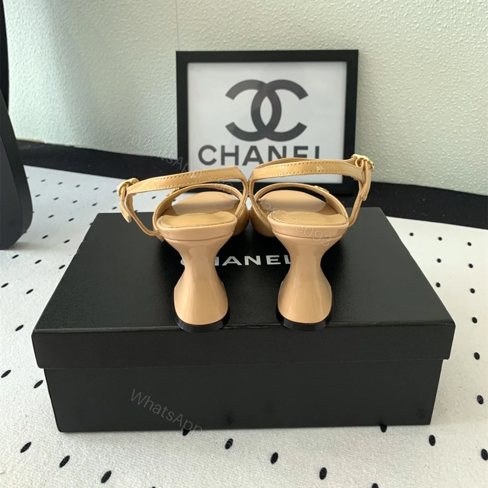 View 6 of 高仿Chanel*G45723C魚嘴高踭鞋漆皮黃色5.5CM免檢版