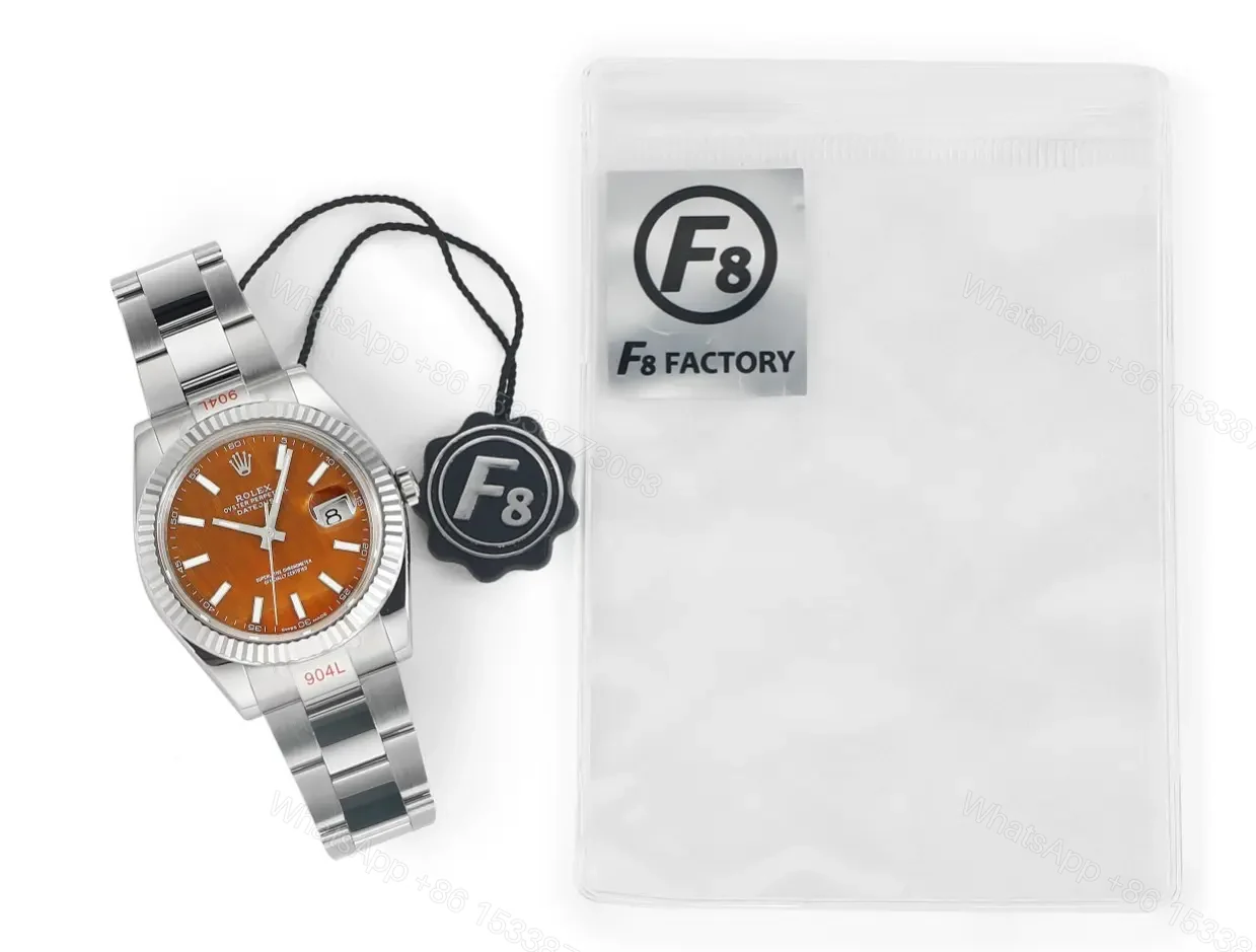 View 6 of JB Factory Clean Factory – Rolex Datejust 41 Custom Tiger Eye Dial (Note: The color “Tiger Eye” is used to describe the unique orange-brown hue of the dial, which is characteristic of tiger eye stone.)
