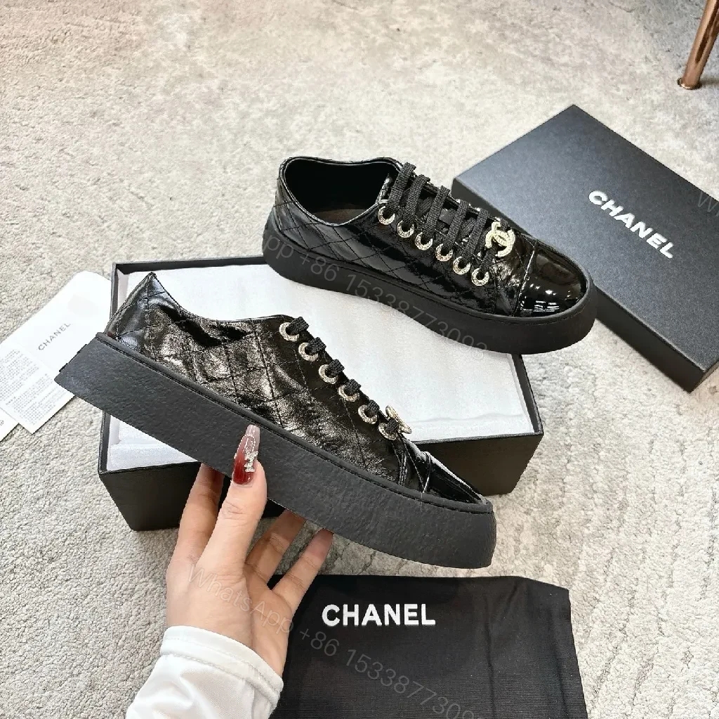 View 9 of Patent Leather High-Top Sneakers with Metallic Logo Hardware