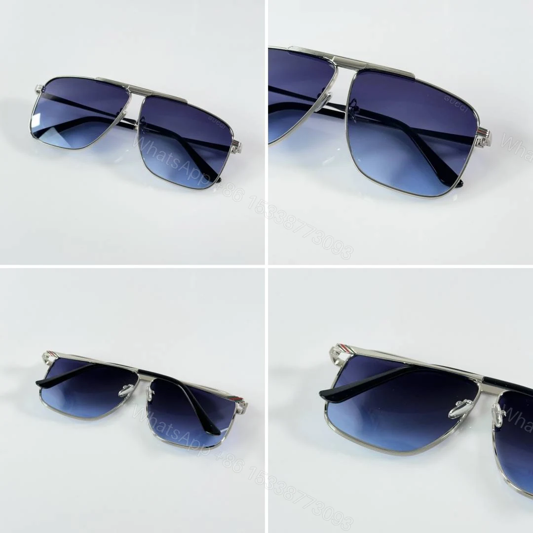 View 2 of First Copy Gucci 0840 Silver Blue Sunglasses