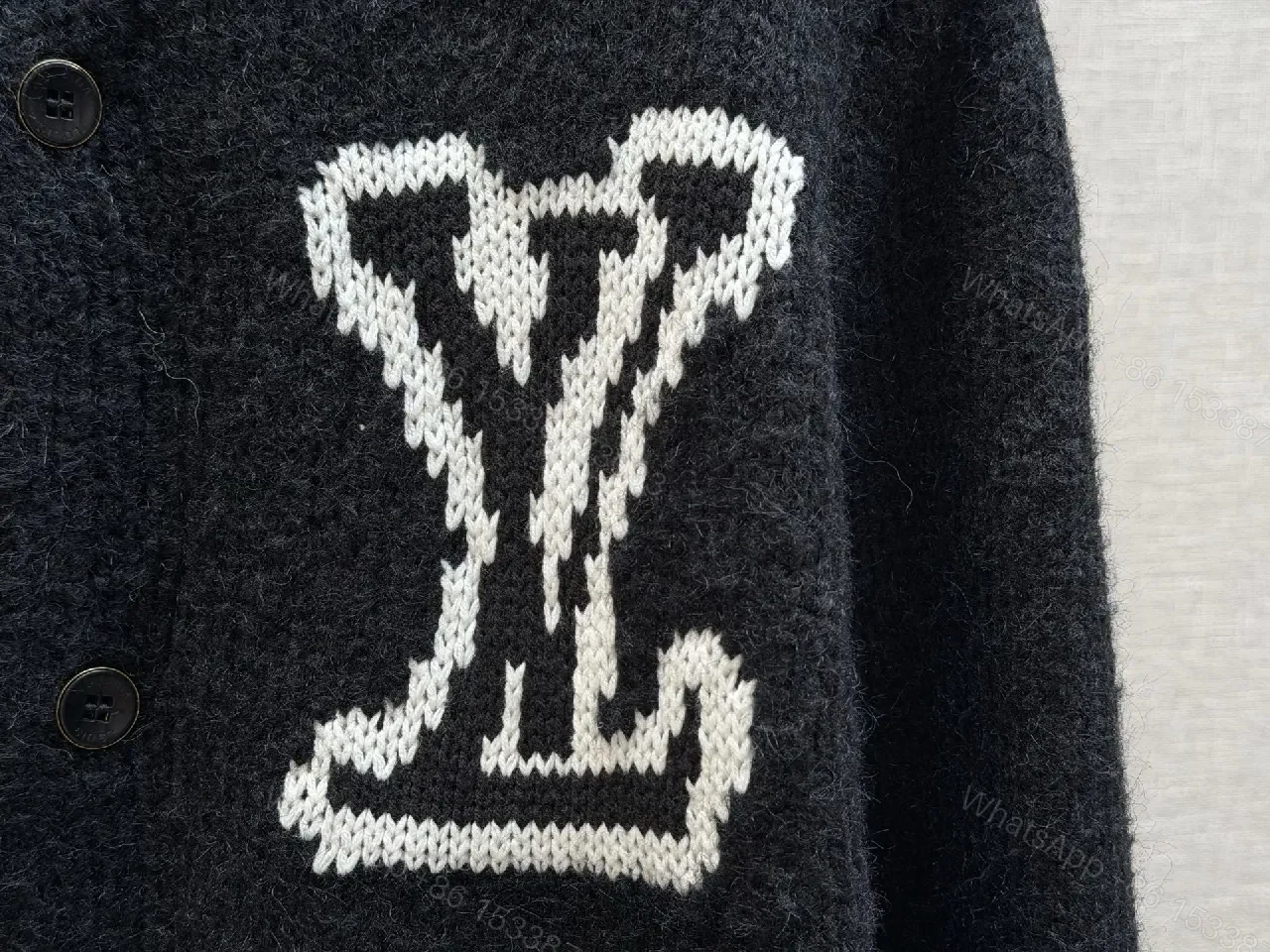 View 5 of Cozy Luxury Cardigan Jacket with Signature Logo