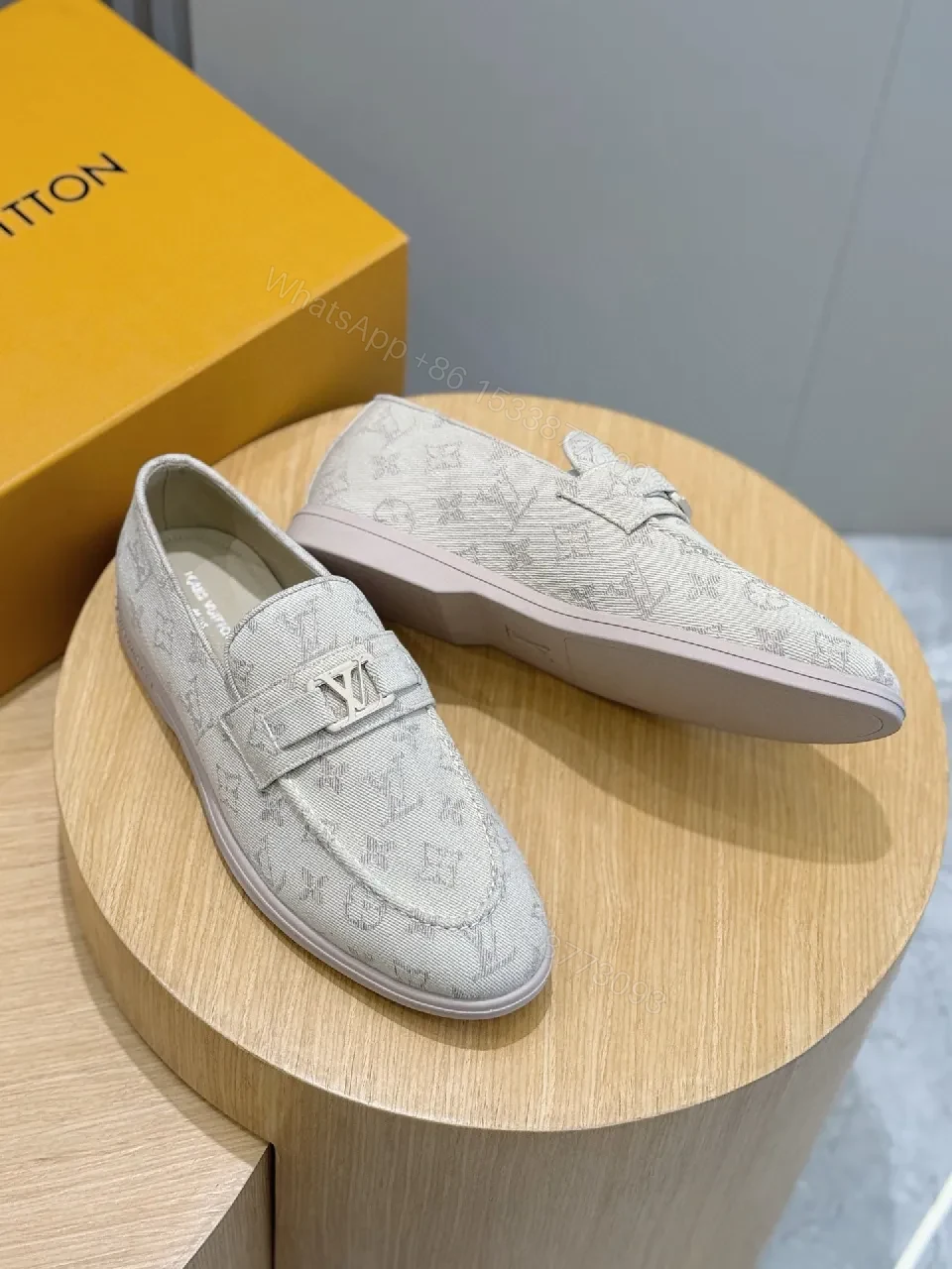 View 8 of Denim-Inspired Monogram Loafers: Textured Comfort, Everyday Style