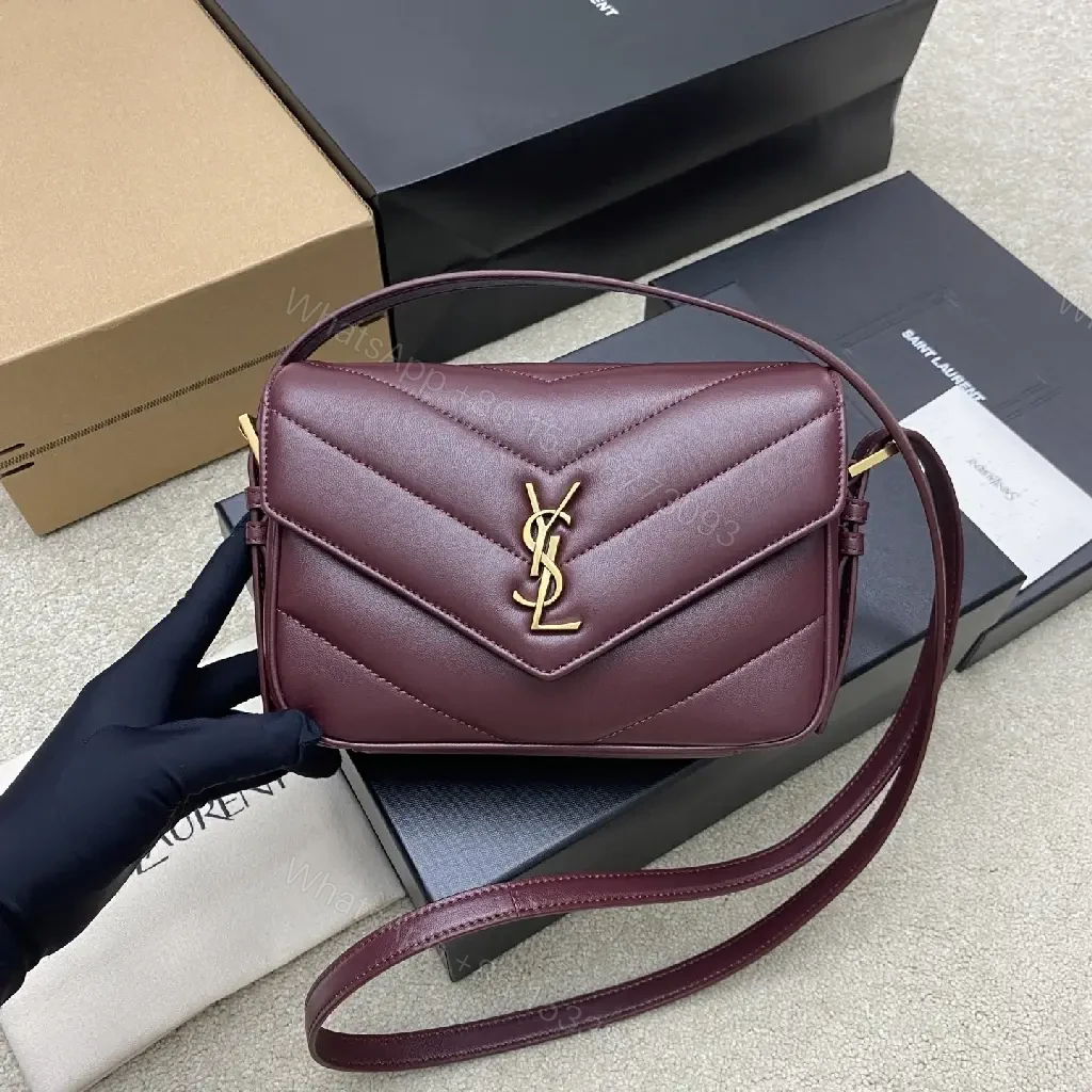 View 3 of Burgundy Quilted Leather Crossbody Bag – Structured Luxury