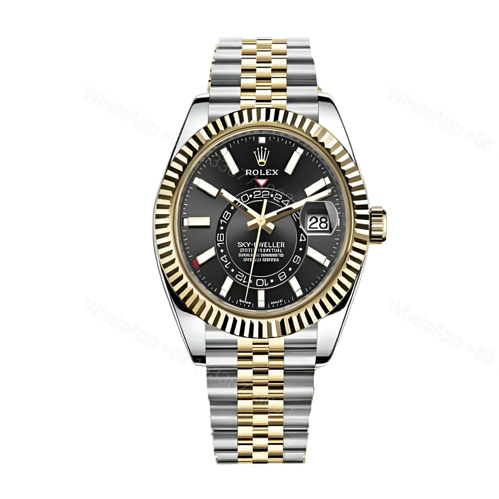 Rolex Sky-Dweller 326933 Steel Gold Black Dial Replica — view 1