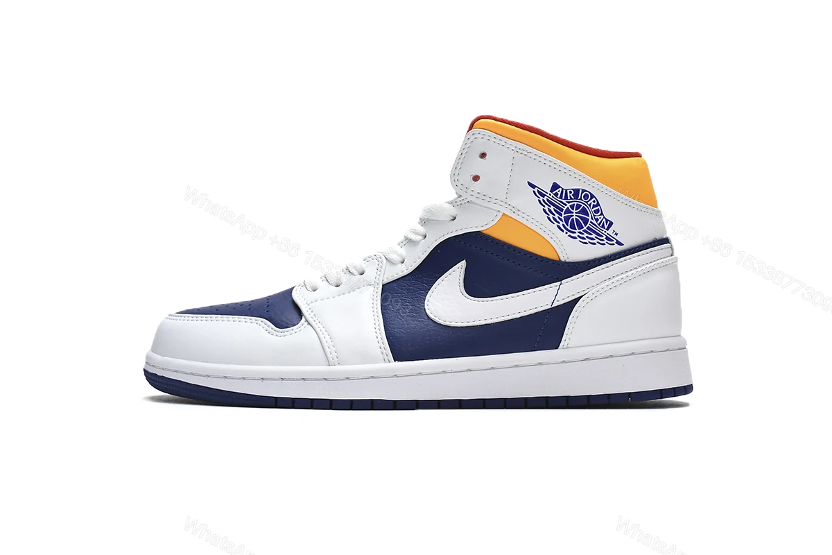 View 7 of Air Jordan 1 Mid Royal Blue Laser Orange 554724-131