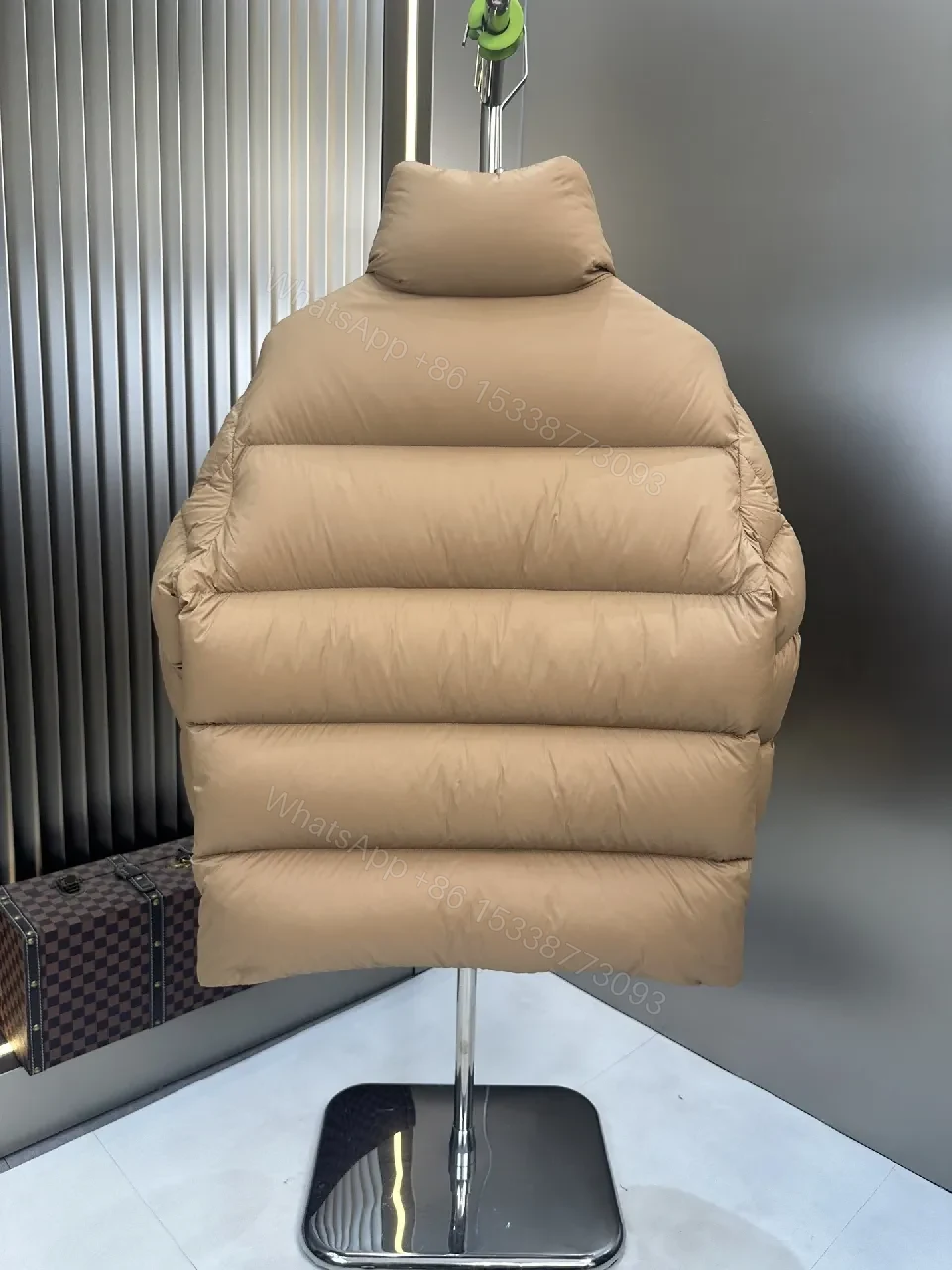 View 2 of Beige Puffer Jacket – Lux Warmth & Moncler Patch