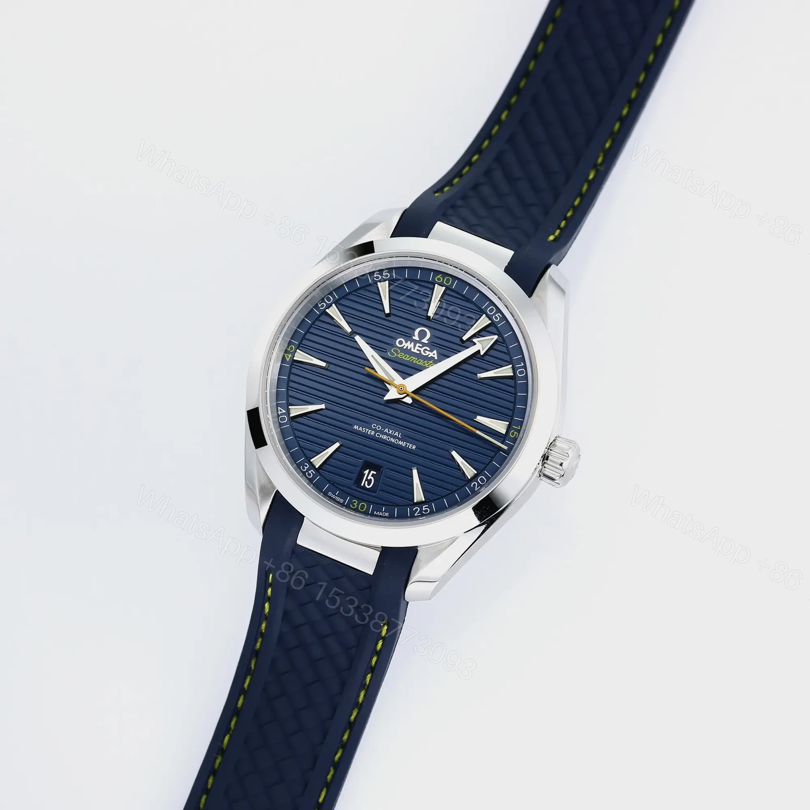 View 5 of Omega Seamaster Aqua Terra 150M Blue Dial Stainless Steel Case with Blue Rubber Strap