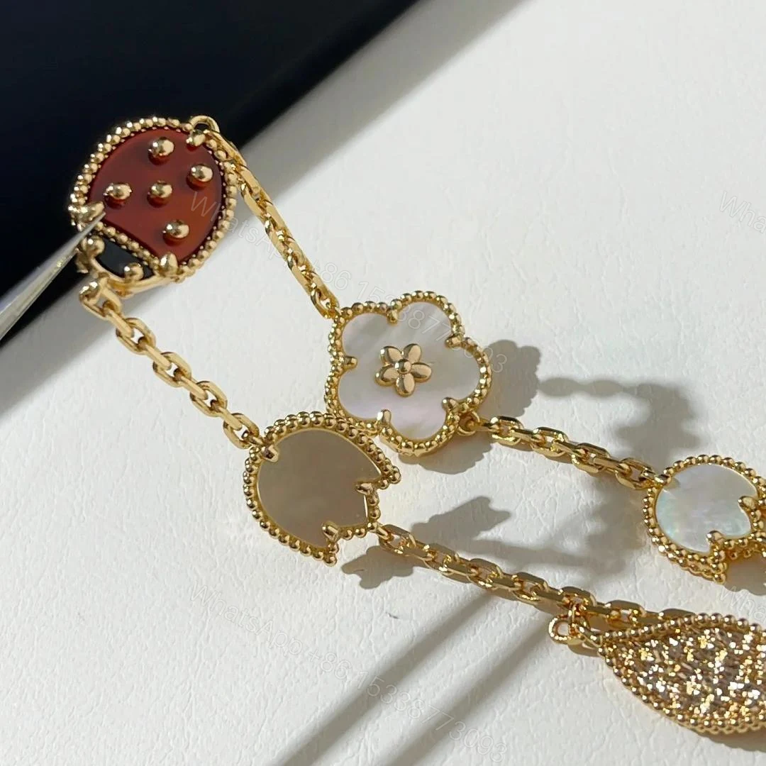 View 6 of VCA 18K Rose Gold 5 Motifs Patterns Lucky Spring Bracelet
