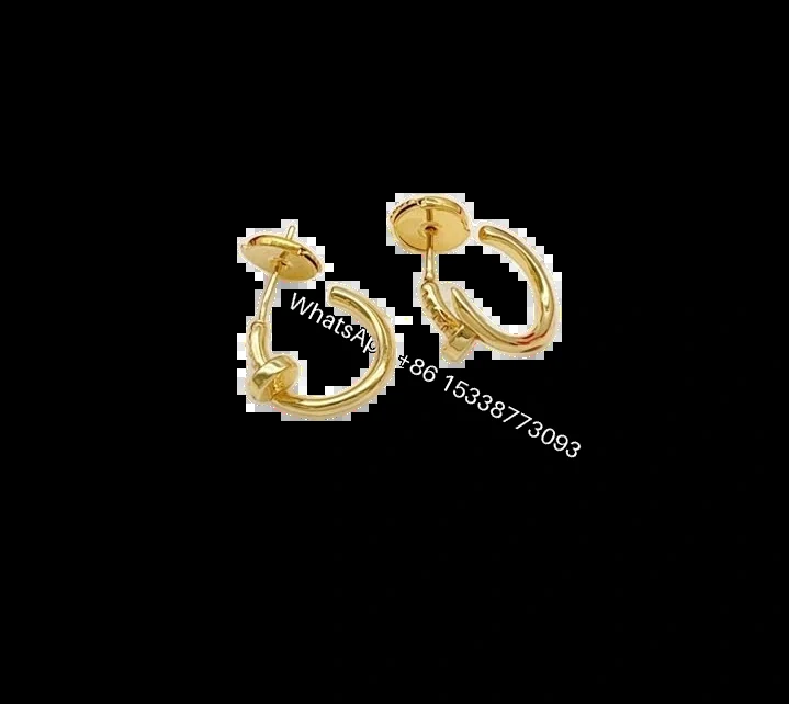 Cartier Juste un Clou Full Pavé Hoop Earrings Gold — view 1