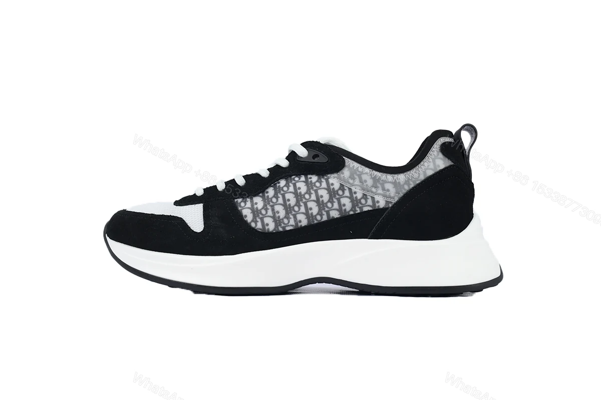 View 7 of Dior B25 Oblique Runner Sneaker Black Suede 3SN259YUH_H960
