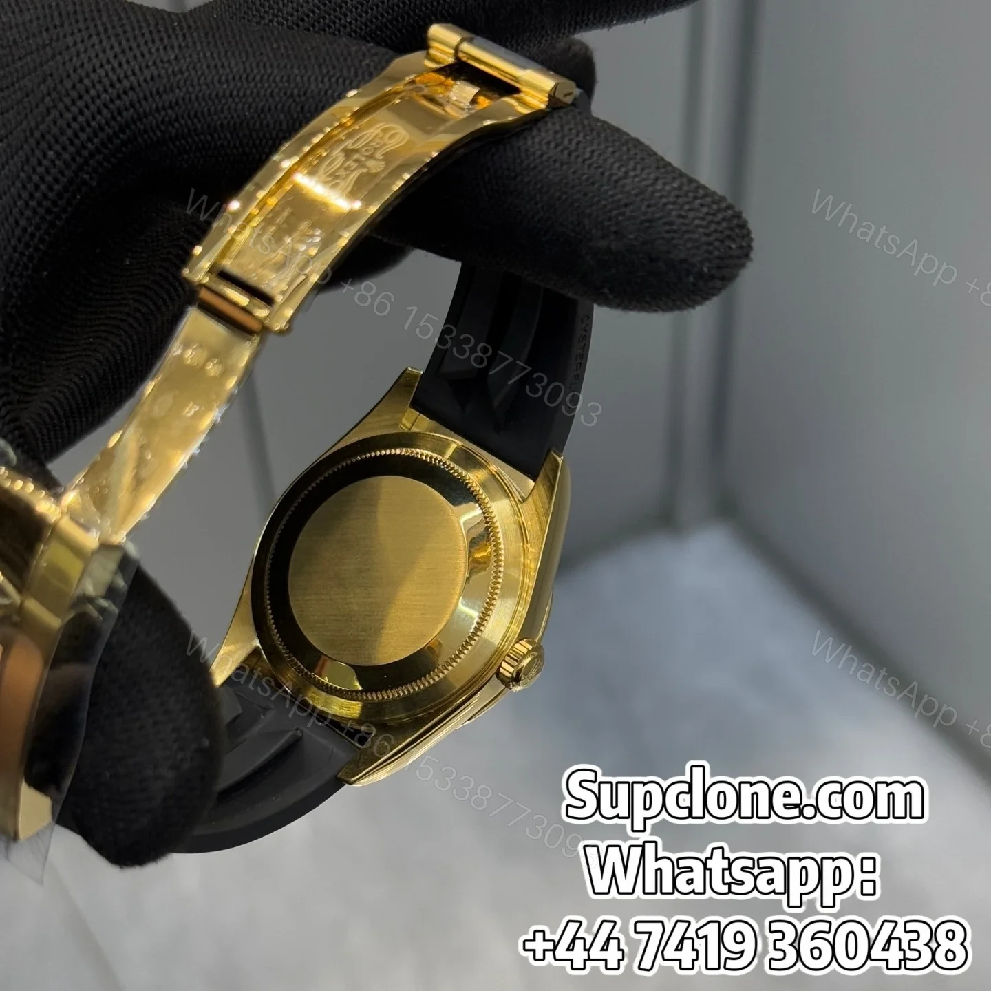 View 5 of Rolex Sky-Dweller 42mm Super Clone 1:1 – Yellow Gold White Dial Oysterflex Strap