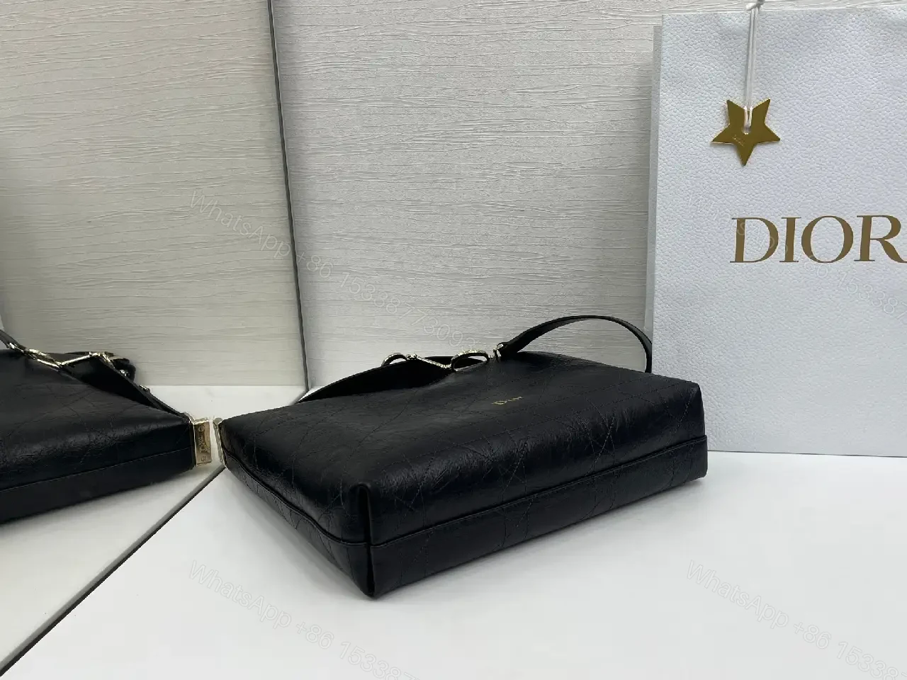 View 6 of Elegant Black Leather Structured Shoulder Bag: Petite Luxury